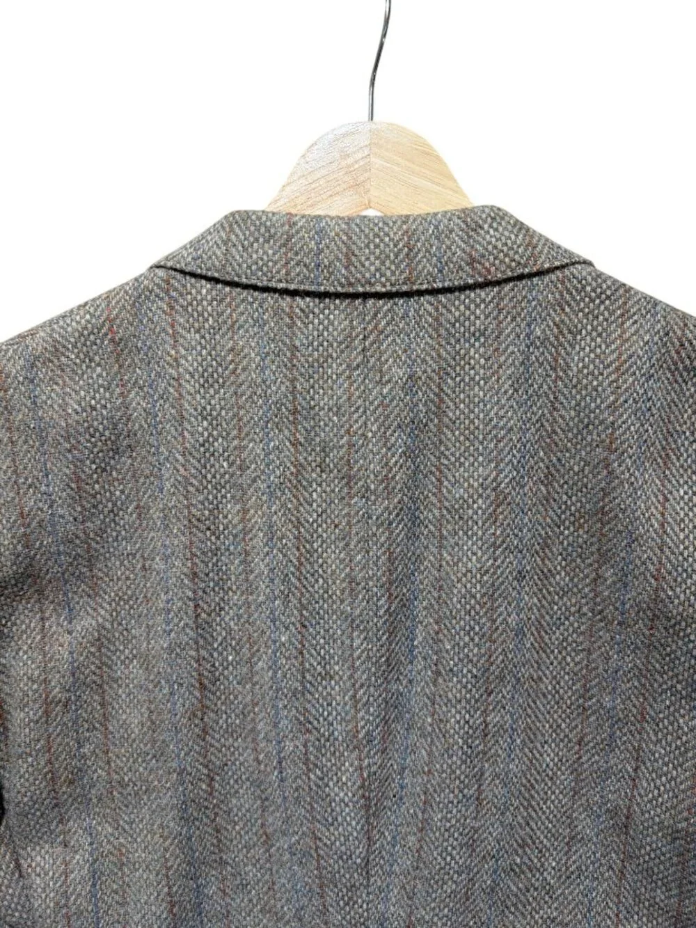 Levis Vintage 70s Trimcut Wool Tweed Herringbone Blazer 38R With Suede Elbow Pat